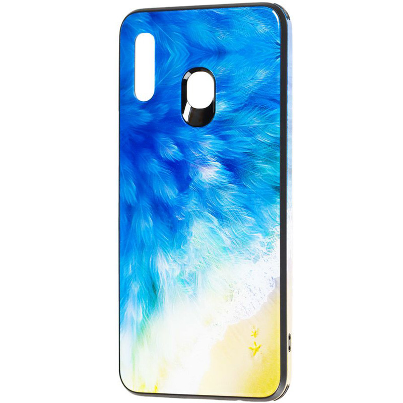 

TPU+Glass чехол Cute Print для Samsung Galaxy M30 (Пляж) 747551