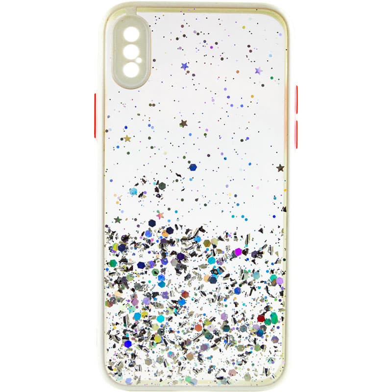 TPU чехол Spangle star с защитой камеры для Apple iPhone X / XS (5.8") (Белый)