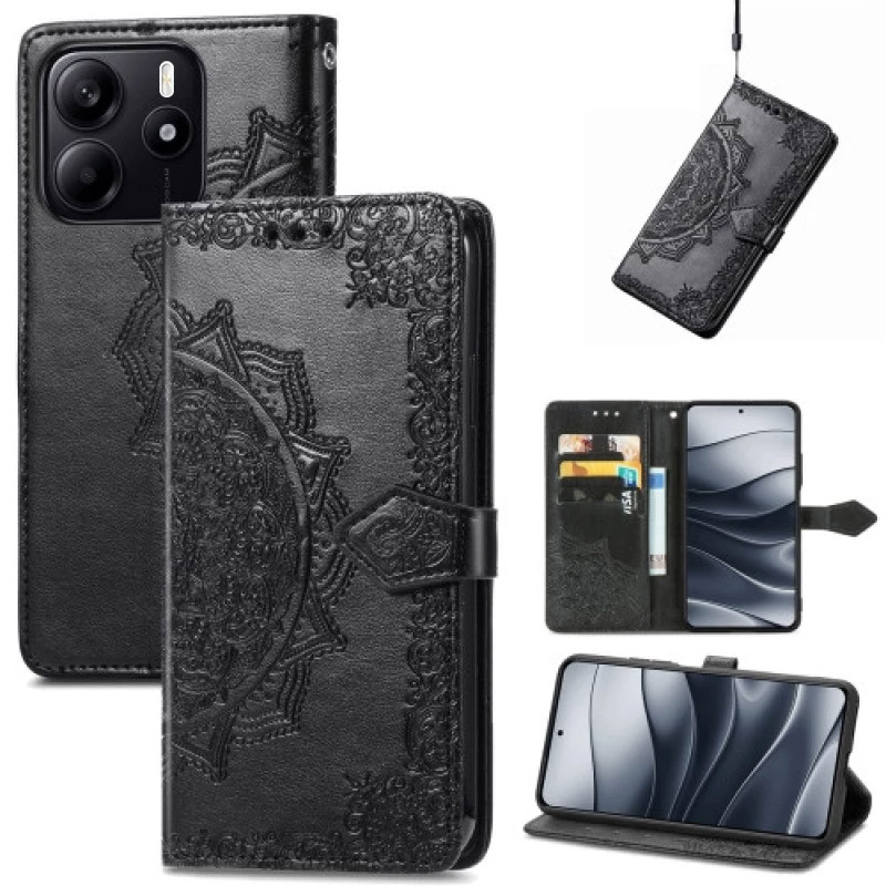 Кожаный чехол-книжка Art Case с визитницей для Xiaomi Redmi Note 14 4G (Europe version) (Черный) в магазине vchehle.ua