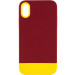 Чехол TPU+PC Bichromatic для Apple iPhone XR (6.1") (Brown burgundy / Yellow)