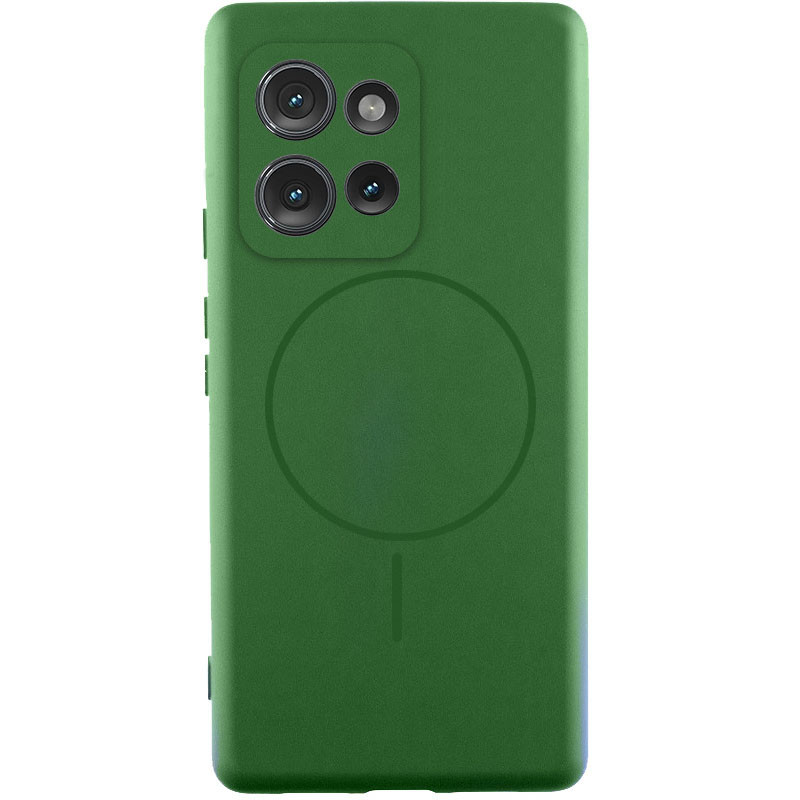 Чохол Silicone Cover Lakshmi Full Camera (AA) with MagFit на Motorola Edge 50 (Зелений / Dark green)