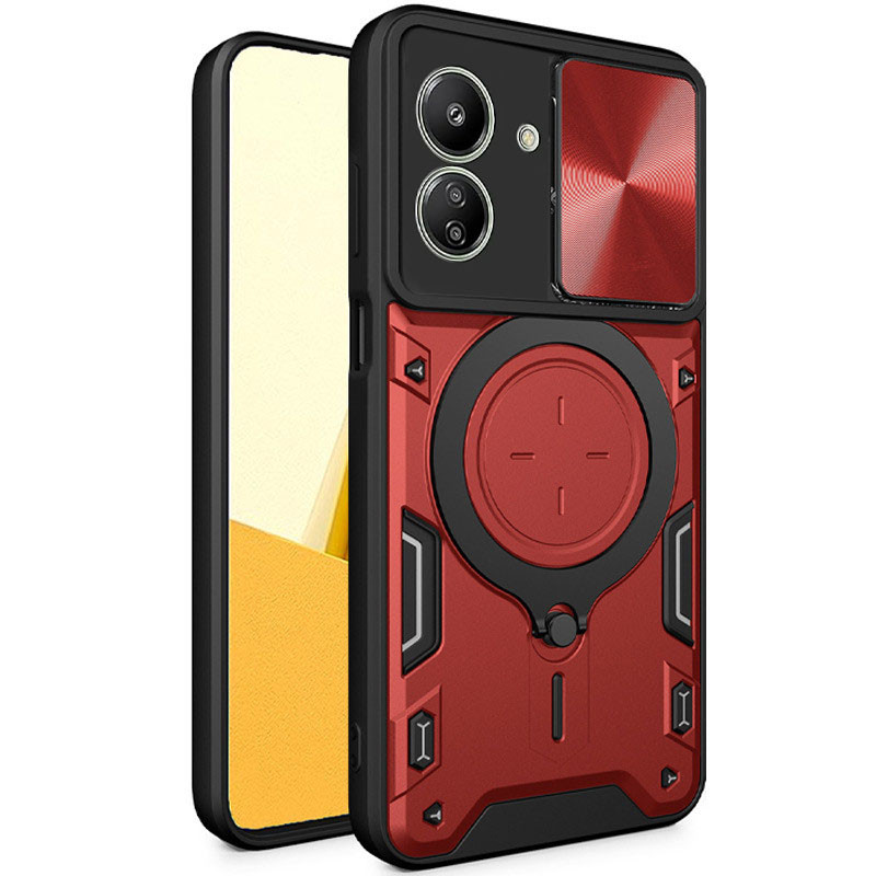 Фото Ударопрочный чехол Bracket case with Magnetic для Xiaomi Redmi 13C / Poco C65 (Red) на vchehle.ua