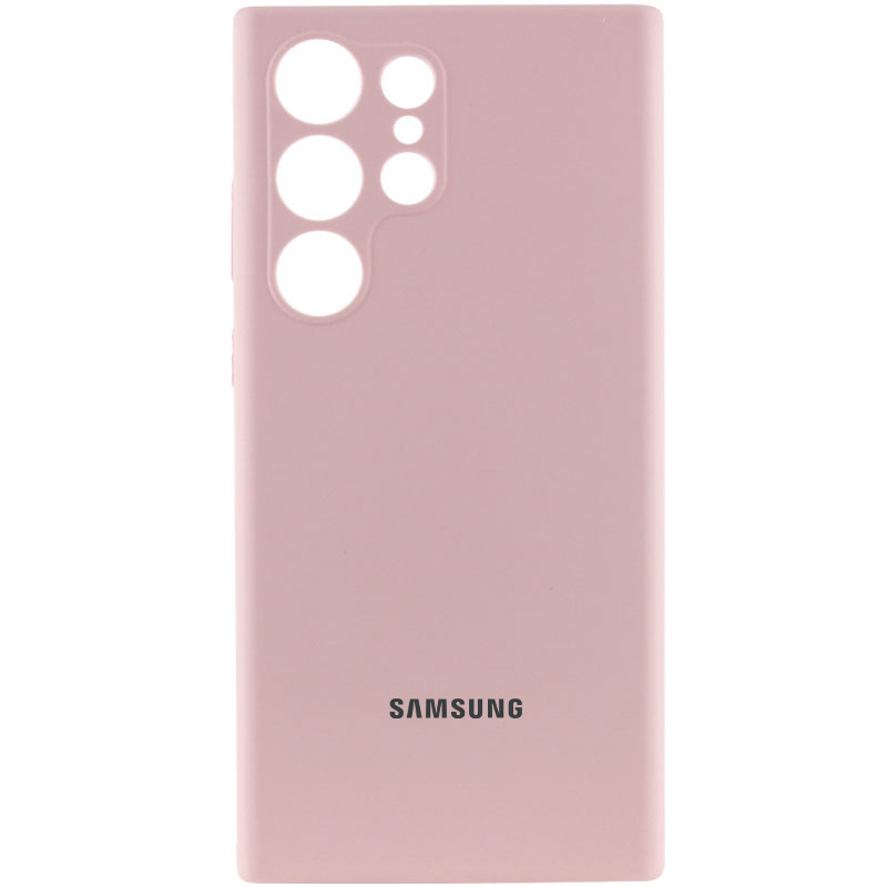 Чехол Silicone Cover Lakshmi Full Camera (AAA) with Logo для Samsung Galaxy S23 Ultra (Розовый / Pink Sand)