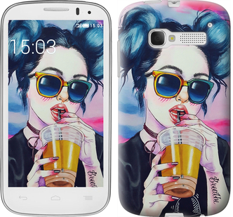

Чохол Арт-дівчина в окулярах на Alcatel One Touch Pop C5 5036D 247285