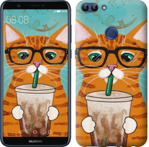 Чехол Зеленоглазый кот в очках для Huawei Honor 9 Lite