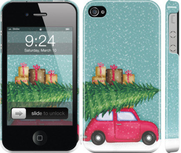 

Чехол Машина с подарками для iPhone 4 867246