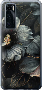 Чохол Чорні квіти на Vivo V20 SE