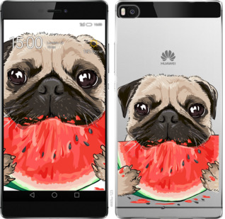 

Чехол Мопс и арбуз для Huawei Ascend P8 843804