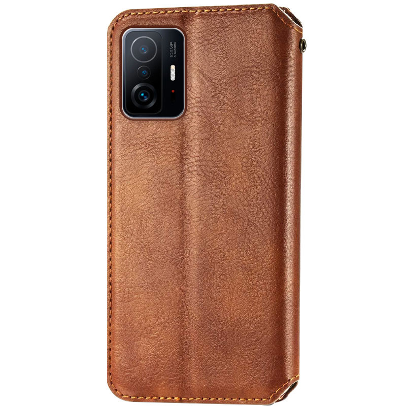 Фото Кожаный чехол-книжка GETMAN Cubic (PU) для Xiaomi 11T / 11T Pro (Коричневый) в магазине vchehle.ua