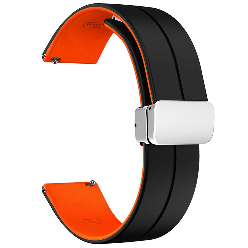 Фото Силиконовый ремешок Classy для Smart Watch 20mm (Black / Orange) на vchehle.ua