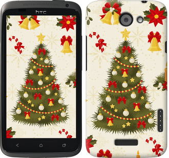 

Чехол Новогодняя елка для HTC One X 450874