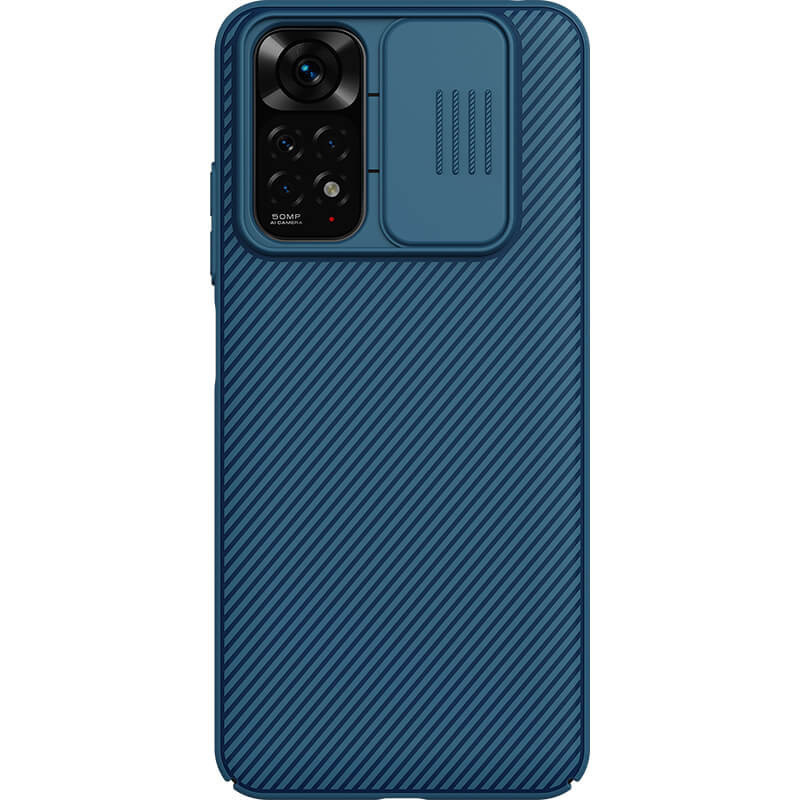 Карбонова накладка Nillkin Camshield (шторка на камеру) на Xiaomi Redmi Note 11S (Синій / Blue)