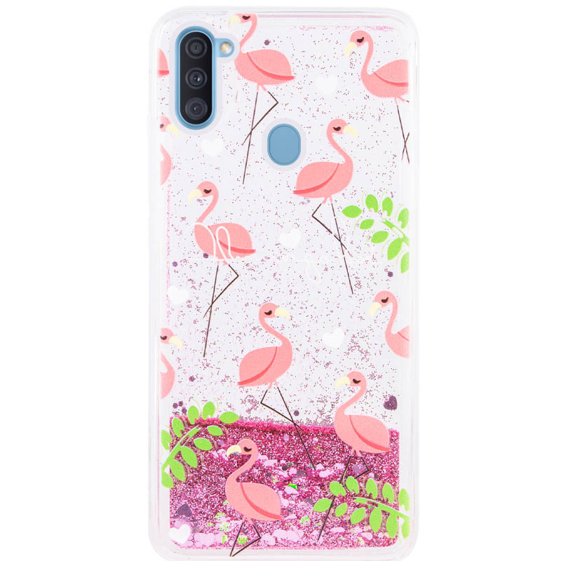 

TPU чехол с переливающимися блестками для Samsung Galaxy A11 (Фламинго) 906076