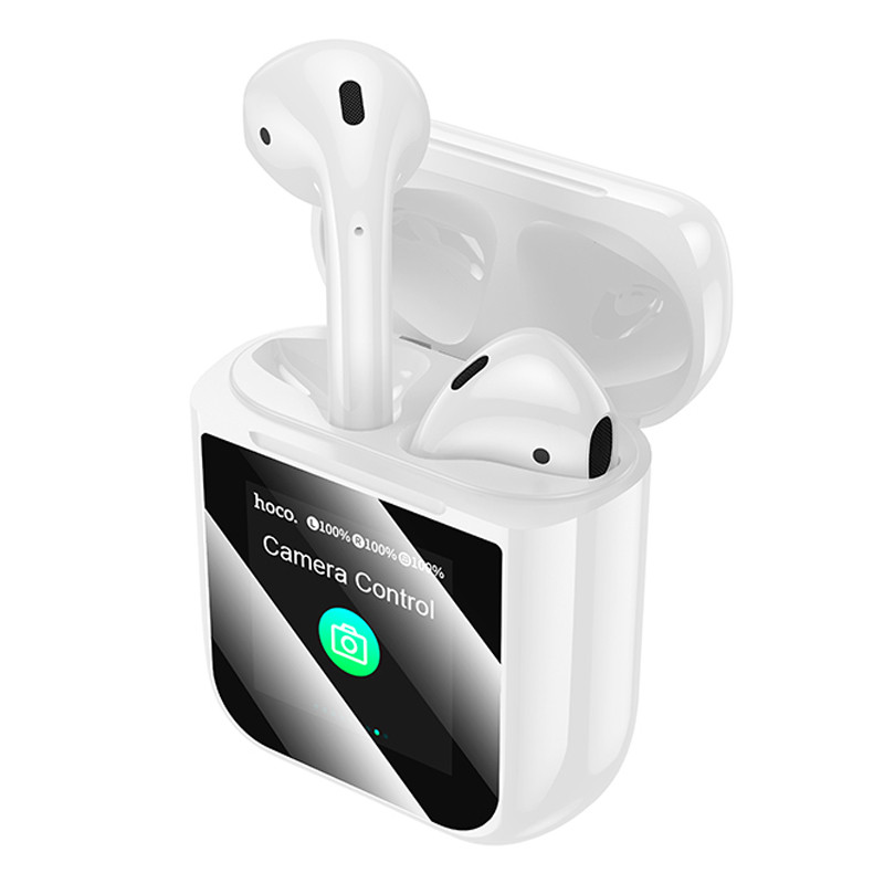 Фото Бездротові TWS навушники Hoco EW80 Magnificent with Touch Screen (White) в маназині vchehle.ua