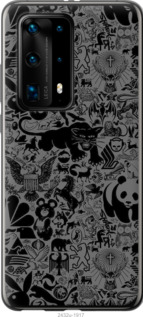 Чохол Чорно-сірий стікер бомбинг на Huawei P40 Pro Plus