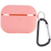 Силиконовый футляр с микрофиброй для наушников Airpods Pro (Розовый / Pink)