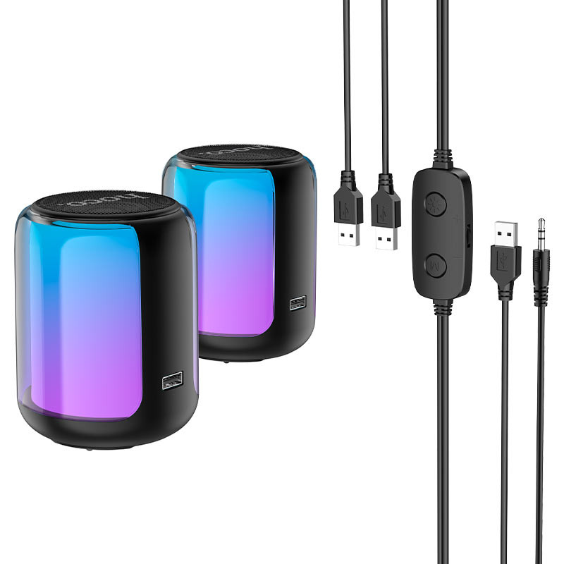 Фото Уцінка Bluetooth Колонка Hoco BS56 Colorful 2in1 (Естетичний дефект / Black) в маназині vchehle.ua