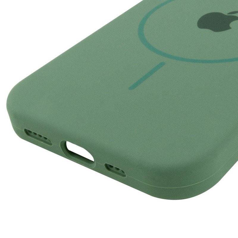Купити Чохол Silicone Case Full Protective (AA) with Magnetic Safe на Apple iPhone 12 Pro Max (6.7") (Зелений / Pine green) на vchehle.ua