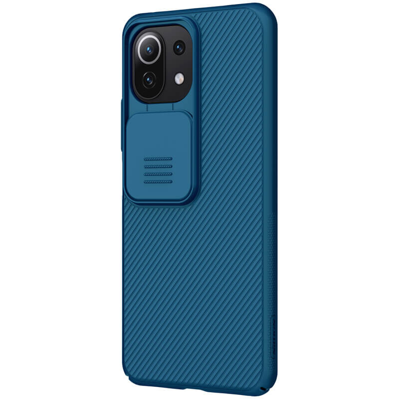 Фото Карбоновая накладка Nillkin Camshield (шторка на камеру) для Xiaomi Mi 11 Lite (Синий / Blue) в магазине vchehle.ua