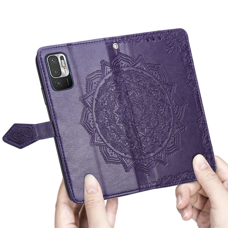 Купить Кожаный чехол-книжка Art Case с визитницей для Xiaomi Redmi Note 10 5G / Poco M3 Pro (Фиолетовый) на vchehle.ua
