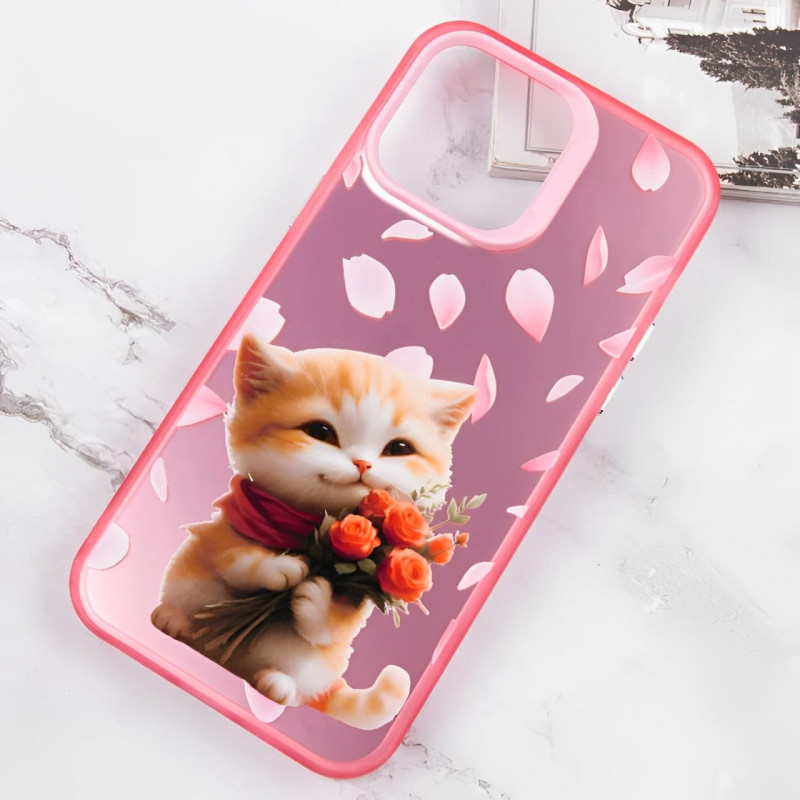 Фото TPU+PC чехол TakiTaki Love magic glow для Apple iPhone 15 Pro (6.1") (Romantic kitten / Pink) в магазине vchehle.ua