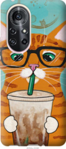 Чохол Зеленоокий кіт в окулярах на Huawei Nova 8 Pro