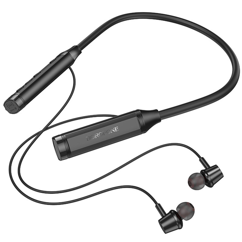 Фото Bluetooth наушники Borofone BE66 Motor neck-mounted (Black) на vchehle.ua