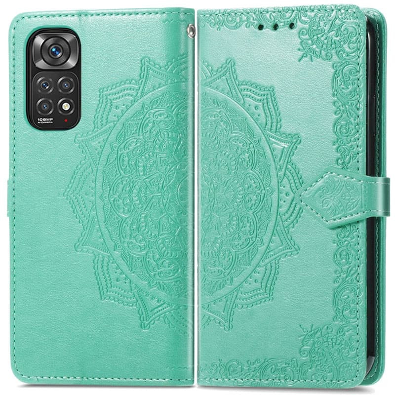 Фото Кожаный чехол (книжка) Art Case с визитницей для Xiaomi Redmi Note 11 (Global) / Note 11S (Бирюзовый) на vchehle.ua