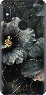 Чехол Черные цветы для Xiaomi Redmi Note 5 Pro