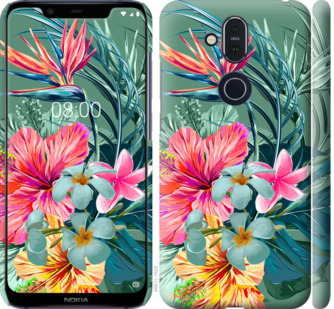

Чехол Тропические цветы v1 для Nokia 8.1 845359