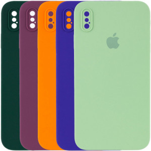 Чохол Silicone Case Square Full Camera Protective (AA) для iPhone X (5.8")