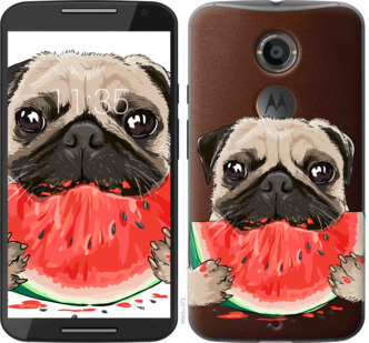 

Чехол Мопс и арбуз для Motorola Moto X2 843927