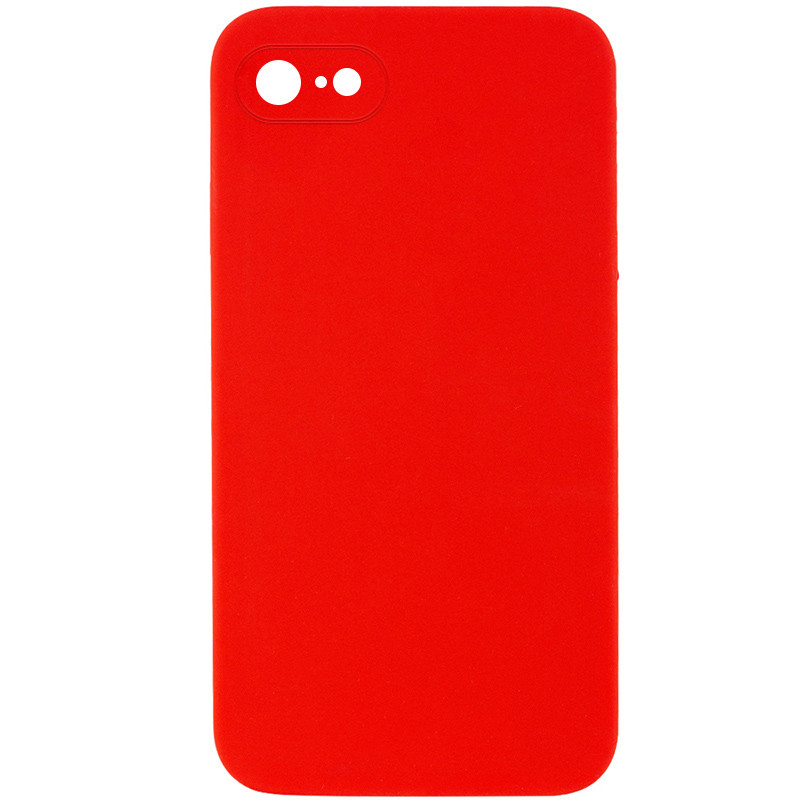 Silicone Case Square Full Camera Protective (AA) NOLOGO на Apple iPhone 7 / 8 / SE (2020) (4.7") (Червоний / Red)