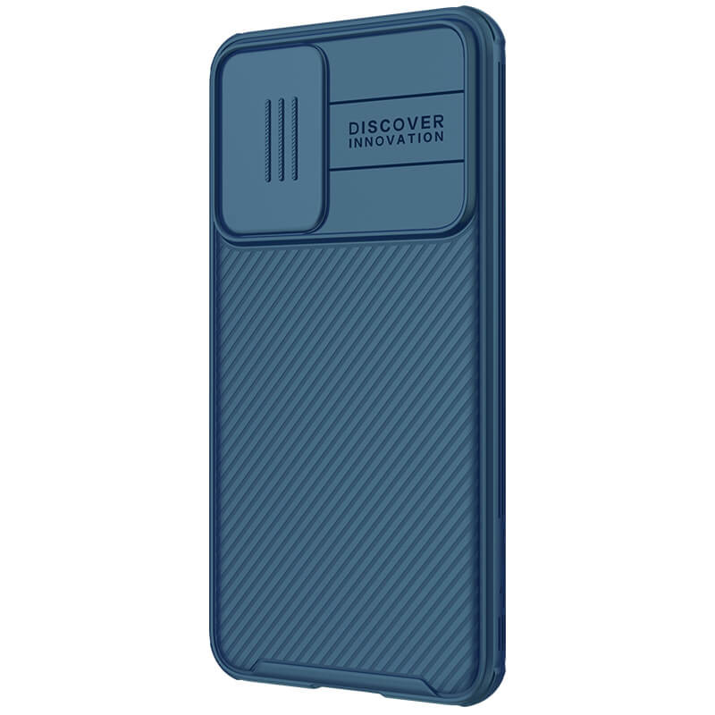 Фото Карбоновая накладка Nillkin Camshield (шторка на камеру) для Samsung Galaxy S21 FE (Синий / Blue) в магазине vchehle.ua