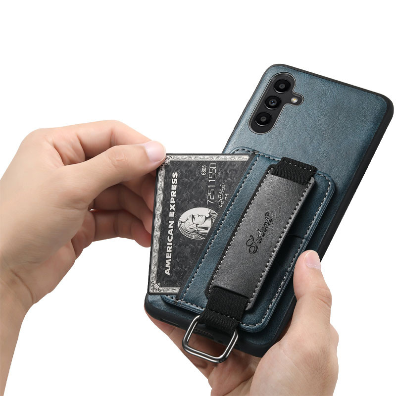 Заказать Кожаный чехол Wallet case and straps для Samsung Galaxy A34 5G (Синий / Blue) на vchehle.ua