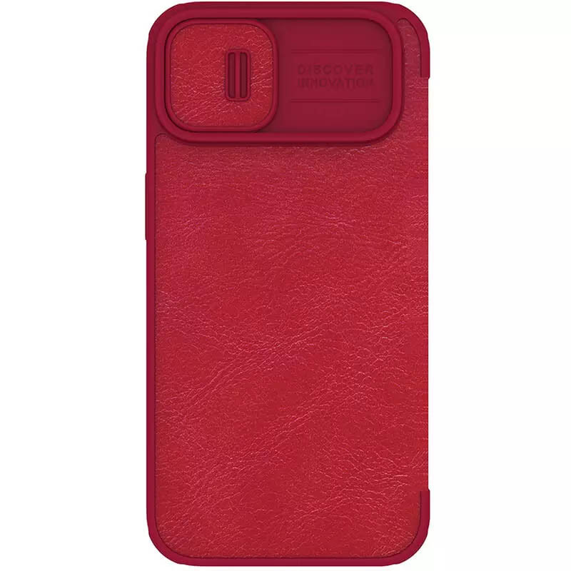 Фото Кожаный чехол-книжка Nillkin Qin Pro Camshield для Apple iPhone 14 Plus (6.7") (Красный) на vchehle.ua