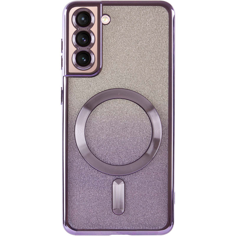 Фото TPU чохол Delight case with Magnetic Safe з захисними лінзами на камеру на Samsung Galaxy S21 (Фіолетовий / Purple) на vchehle.ua