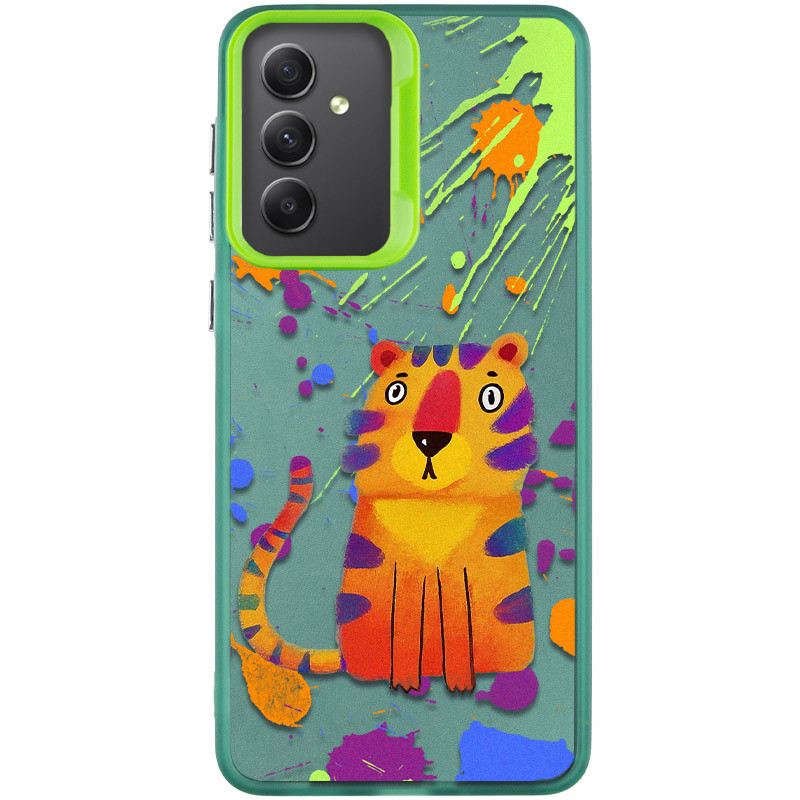 TPU+PC чохол TakiTaki Graffiti magic glow на Samsung Galaxy A54 5G (Shocked tiger / Green)