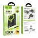 Замовити Портативний ЗП Power Bank Hoco DB83 22.5W+PD20W з БЗП+Watch 10000 mAh (Black / Green) на vchehle.ua