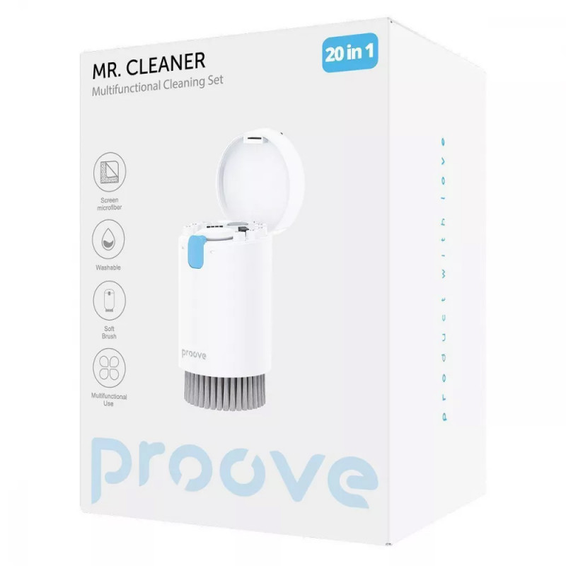 Фото Многофункциональный набор для чистки гаджетов Proove Mr. Cleaner 20in1 (White) на vchehle.ua