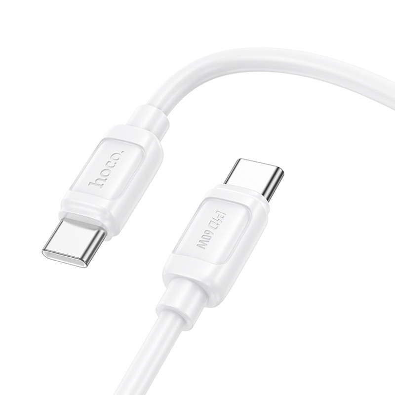 Фото Дата кабель Hoco X115 Surpass Type-C to Type-C 60W (1m) (White) в маназині vchehle.ua