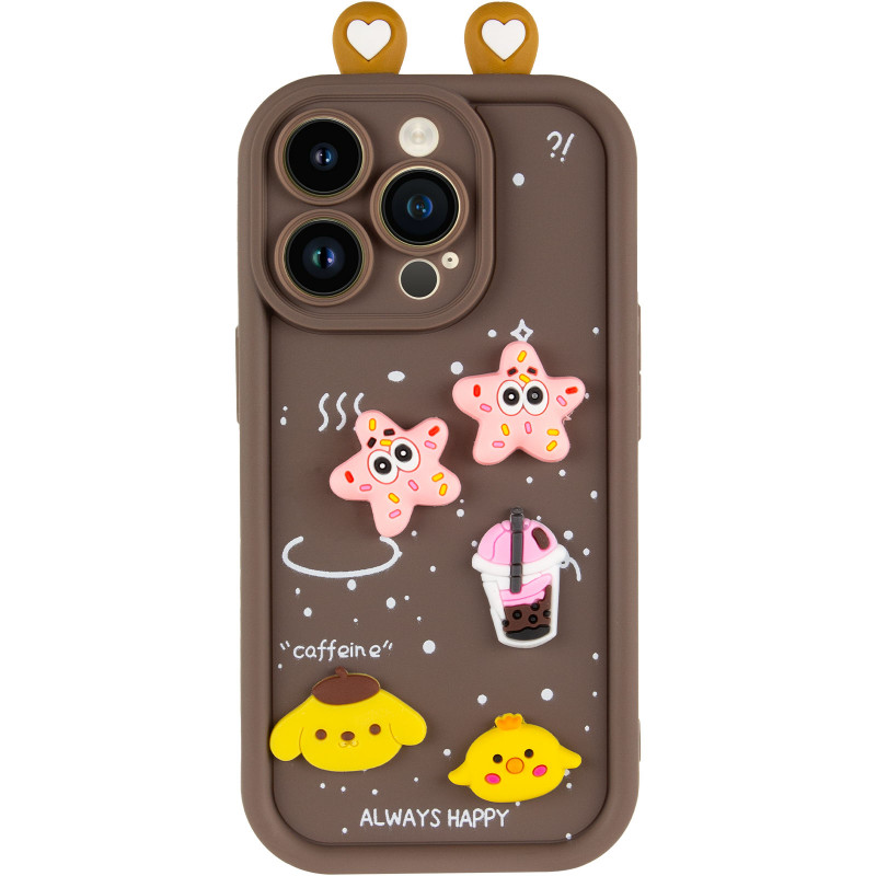 Фото Чехол TPU Toys Case with Ears для Apple iPhone 15 Pro Max (6.7") (Brown) на vchehle.ua