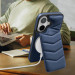 Фото Кожаная накладка Puffer with Magnetic Safe для Apple iPhone 16 (6.1") (Blue) в магазине vchehle.ua