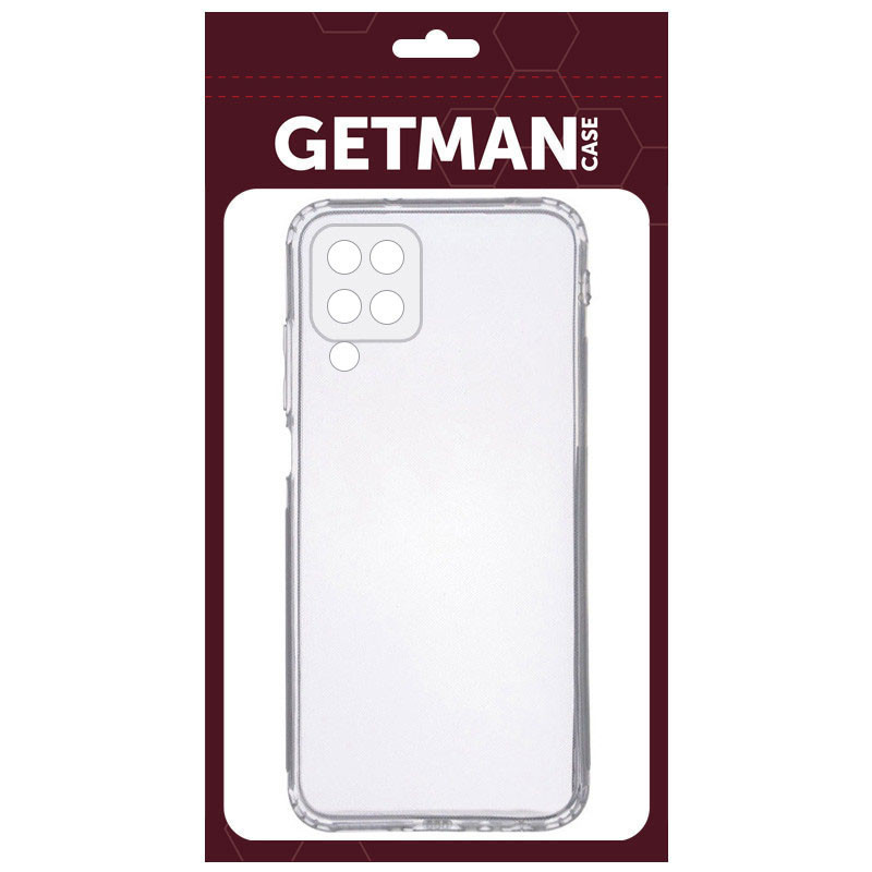 Фото TPU чохол GETMAN Clear 1,0 mm на Samsung Galaxy A12 / M12 (Прозорий) на vchehle.ua