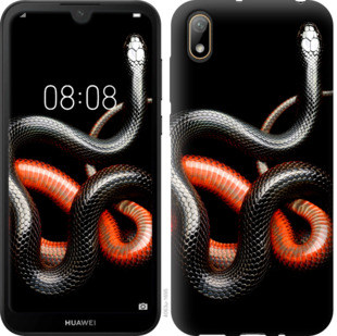 

Чохол Червоно-чорна змія на чорному тлі на Huawei Y5 2019 712209