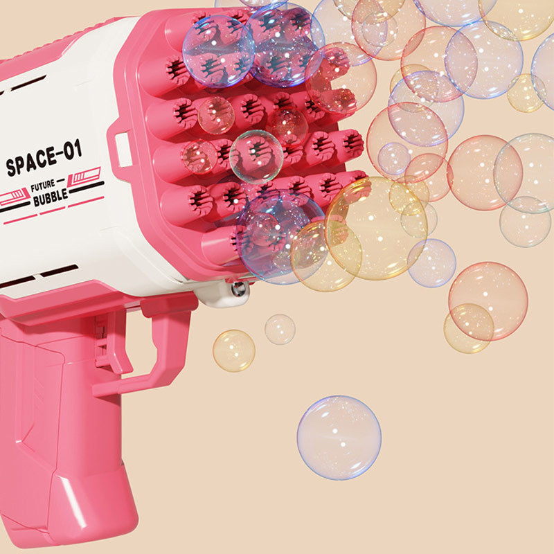 Фото Пістолет для мильних бульбашок Bubble Gun 698-20 з насадками на 32/45 отворів 50ml (Pink) на vchehle.ua
