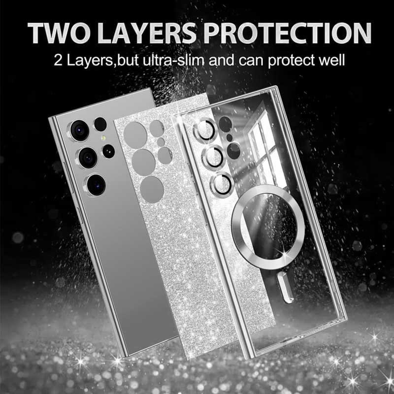 Фото TPU чохол Delight case with Magnetic Safe з захисними лінзами на камеру на Samsung Galaxy S25 Ultra (Сірий / Gray) на vchehle.ua