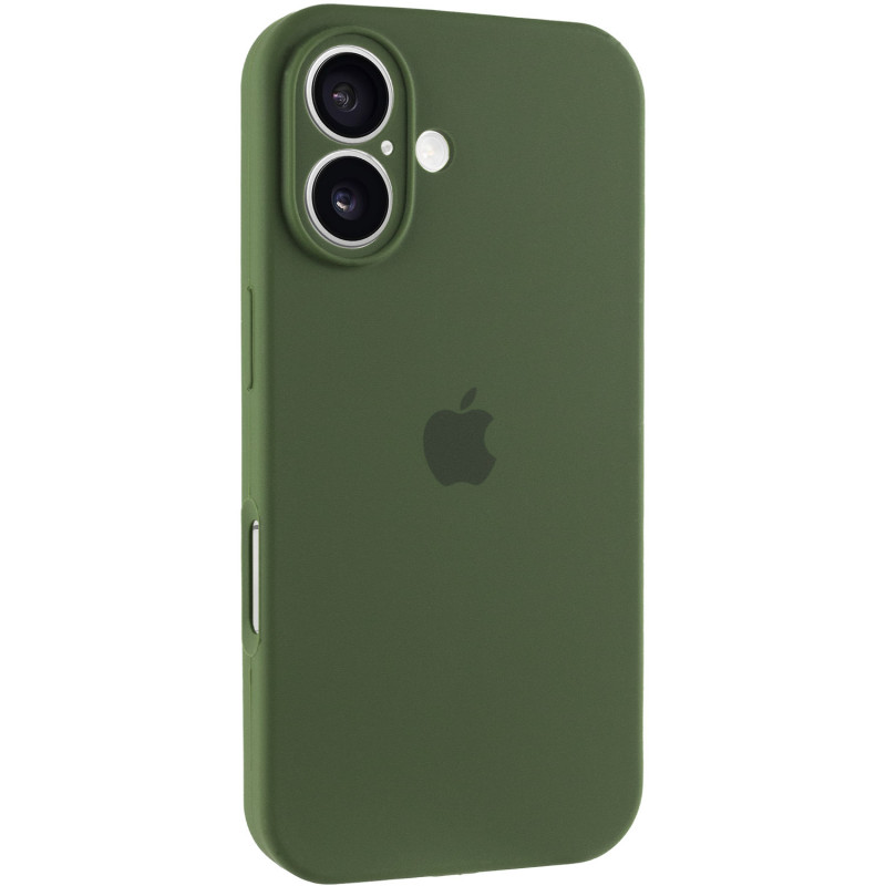 Чохол Silicone Case Full Camera Protective (AA) на Apple iPhone 16 (6.1") (Зелений / Dark Olive)