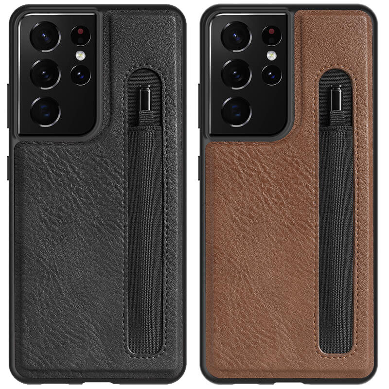 Кожаная накладка Nillkin Aoge (с держателем ручки) для Samsung Galaxy S21 Ultra