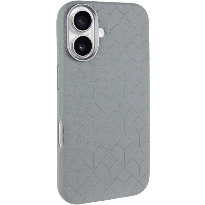 Шкіряний чохол Carved with Magnetic Safe на Apple iPhone 16 (6.1") (Grey)